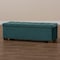 Baxton Studio Roanoke Teal Blue Velvet Upholstered Grid-Tufted Storage Ottoman Bench 160-9930 - alternate 2